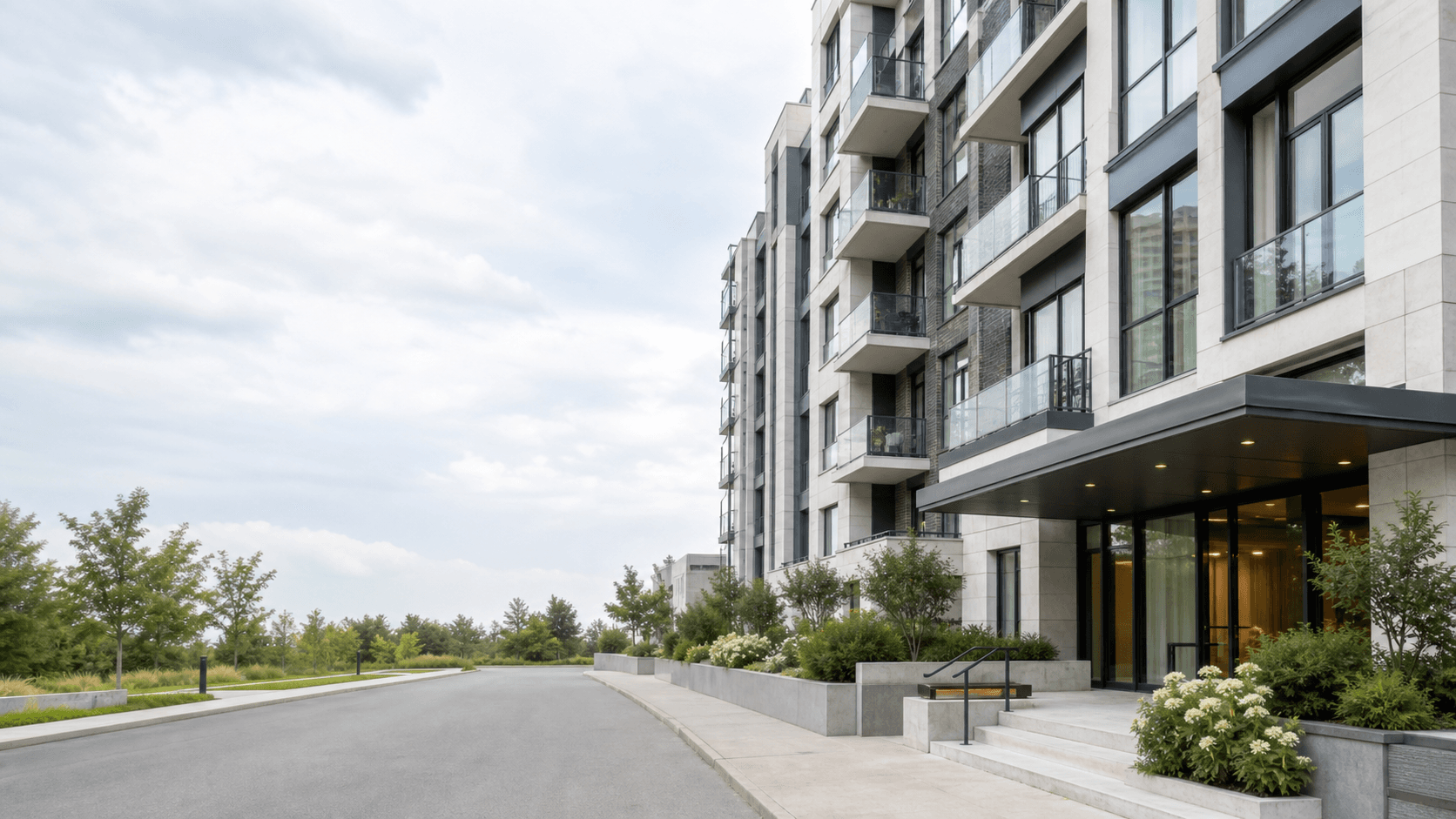 Exterior view of Harbourview Apartments